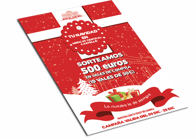 Cartel y Diseño - Campaña Navidad Mercado Central Castellón 2017 - My Comunica