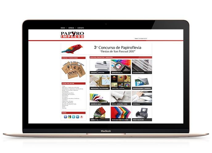 Web Papyro Impress - En Ocre Estudi Grafic S.L - 2014